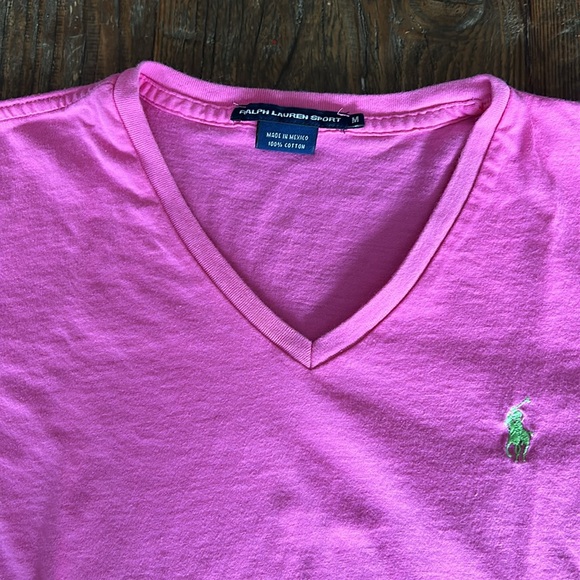 Lot of 2 Ralph Lauren Sport Pink & Navy V-Neck Shirts Women’s Medium. Like new - Picture 2 of 6